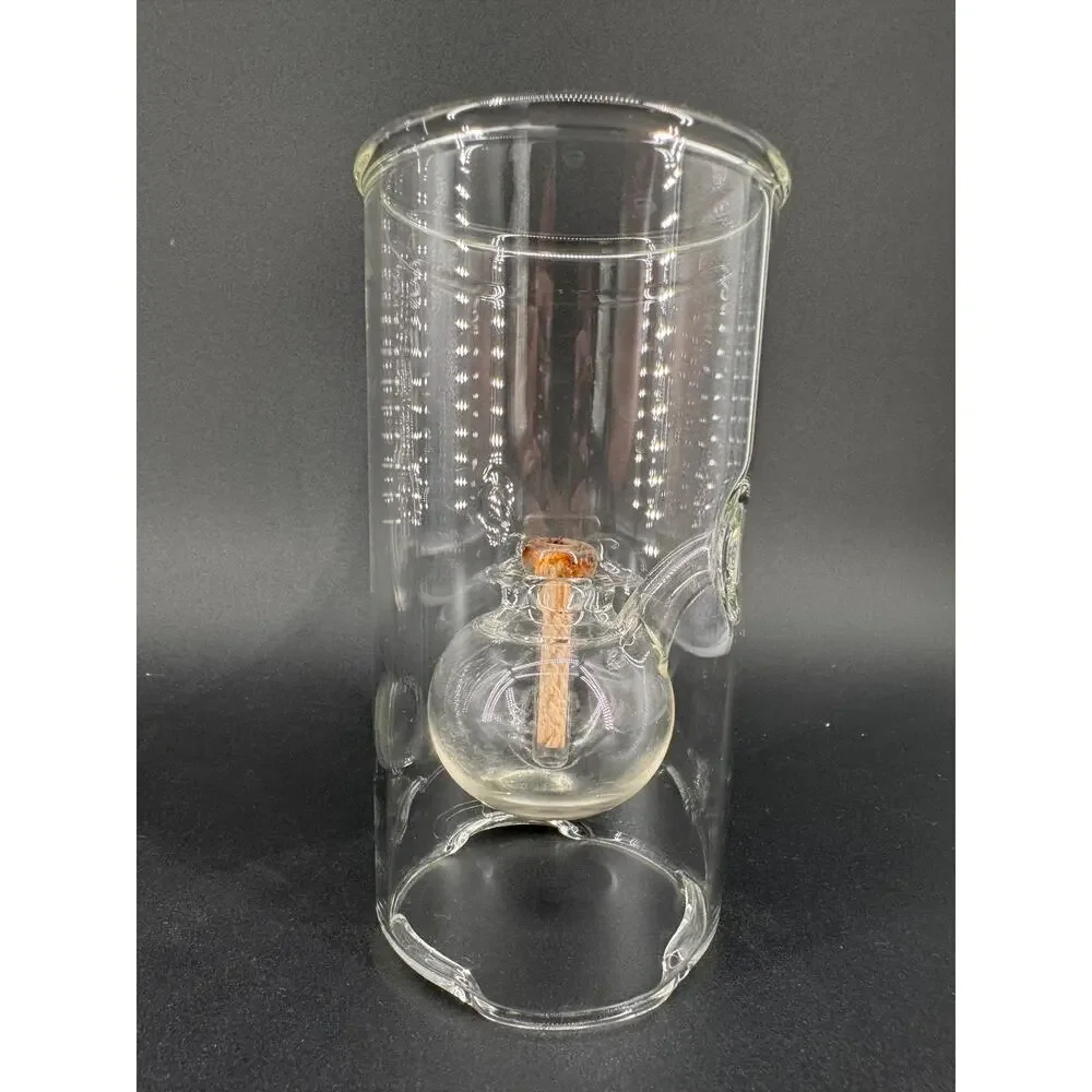 Wolfard Glass Oil Lamps Set 2 Hand Blown Glass Hurricane Candle Lanterns Modern